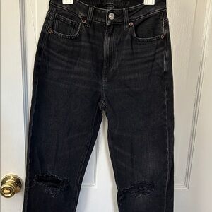 Women’s Black Distressed  AE Jeans